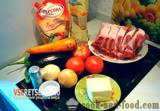 Stek wieprzowy z warzywami i serem w piecu