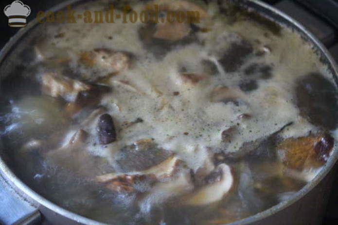 Zakarpattia zupa z pieczarkami - jak gotować zupę z pieczarkami smaczne, z krok po kroku przepis zdjęć