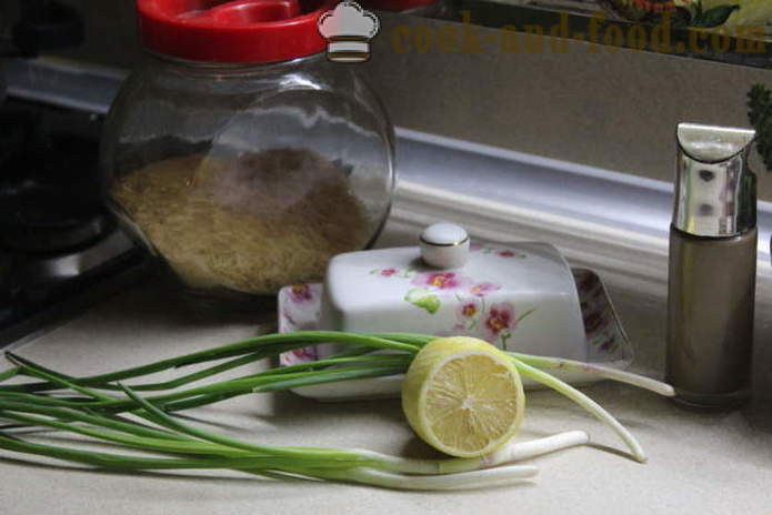 Pyszne kruche ryż dekorować ze śmietaną i ziołami - jak gotować pyszne danie z boku ryż, krok po kroku przepis zdjęć