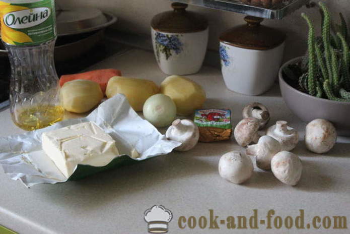 Zupa grzybowa z serem - Jak gotować zupy ser z grzybami prawda szybkie smaczne, z krok po kroku przepis zdjęć