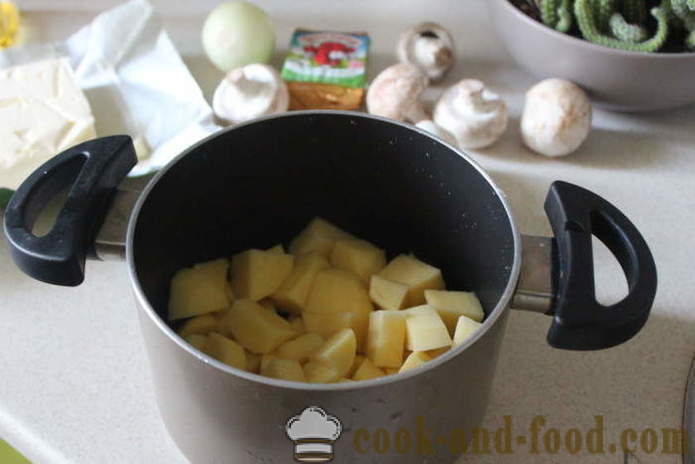 Zupa grzybowa z serem - Jak gotować zupy ser z grzybami prawda szybkie smaczne, z krok po kroku przepis zdjęć