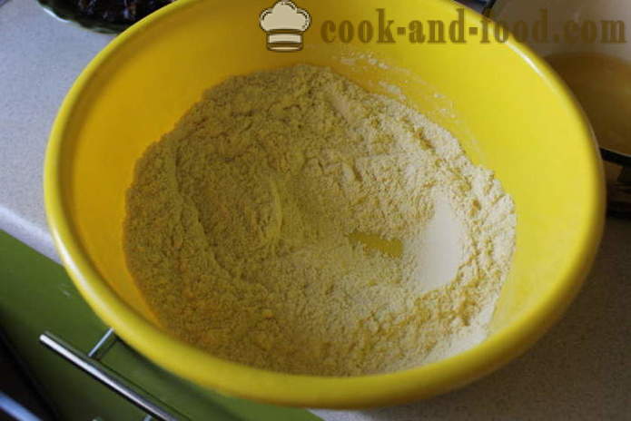 Dietetyczne ciasto z datami z mąki kukurydzianej - Jak upiec ciasto z mleka i mąki kukurydzianej, z krok po kroku przepis zdjęć