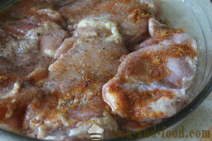 Udo kurczaka bez kości z grzybami w piekarniku - jak gotować pyszne ud kurczaka w piekarniku, z krok po kroku przepis zdjęć