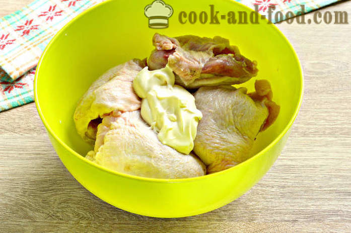 Uda z kurczaka w piekarniku - jak gotować ud kurczaka w sosie majonezowym i sojowy, krok po kroku przepis zdjęć