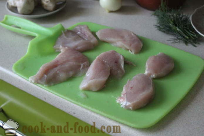 Pierś z kurczaka faszerowana pieczarkami i ziemniakami - jak zrobić bułki z kurczaka, z krok po kroku przepis zdjęć