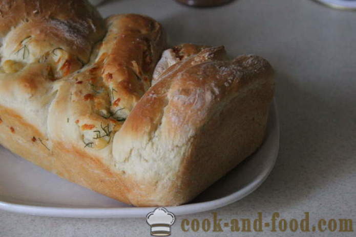 Domowy chleb ser z ziołami - krok po kroku receptury sera chleba w piecu, ze zdjęciami
