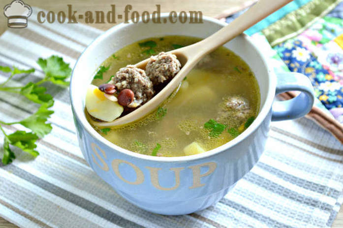 Zupa fasolowa z klopsikami i ziemniaki - jak gotować zupa fasolowa z czerwonej fasoli, krok po kroku przepis zdjęć