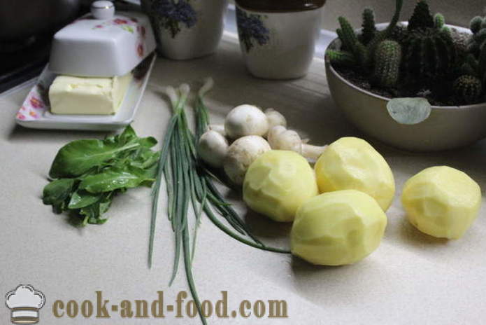 Zapiekanka z surowych ziemniaków z grzybami i szczawiu - jak zrobić zapiekankę z ziemniaków z grzybami, krok po kroku przepis zdjęć