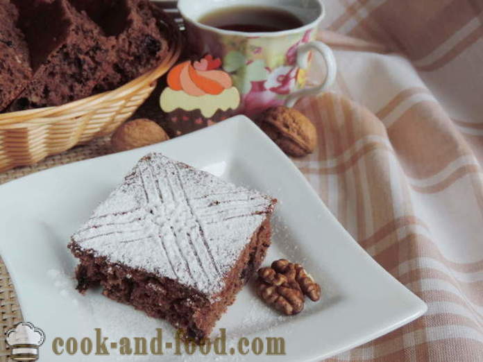 Blueberry ciasto z orzechami - Jak zrobić ciasto jagodowe z orzechami i kakao, o krok za krokiem zdjęć receptury