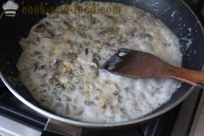 Kremowy sos pieczarkowy - jak gotować sos grzybowy z grzybami, krok po kroku przepis zdjęć