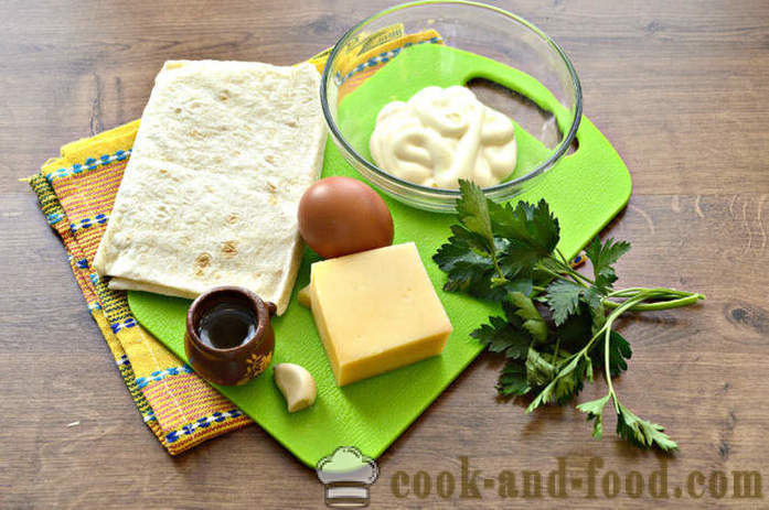 Koperty z pita z serem i ziołami - Jak zrobić koperty z lavash z serem, krok po kroku przepis zdjęć