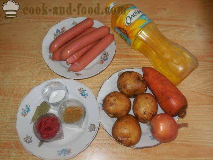 Solanka z kiełbasy i ziemniaków w multivarka - jak gotować pyszne kiełbaski z ziemniakami, krok po kroku przepis zdjęć