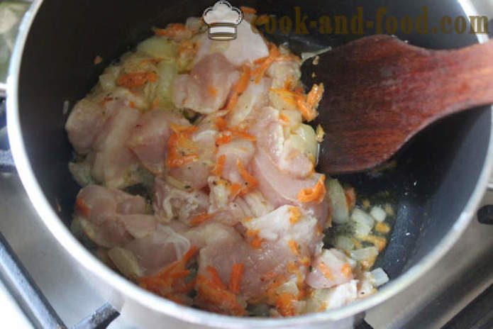 Soczewica Pilaw z kurczaka w mleku - jako pyszne gotować soczewicę z kurczaka, krok po kroku przepis zdjęć
