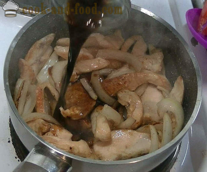 Pierś z kurczaka w sosie sojowym chiński - jak gotować kurczaka w chińskim sosie, krok po kroku przepis zdjęć