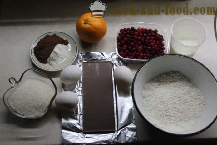 Cranberry babeczki z czekoladą na kefir - jak gotować ciastka z czekoladą i żurawiną, a krok za krokiem zdjęć receptury