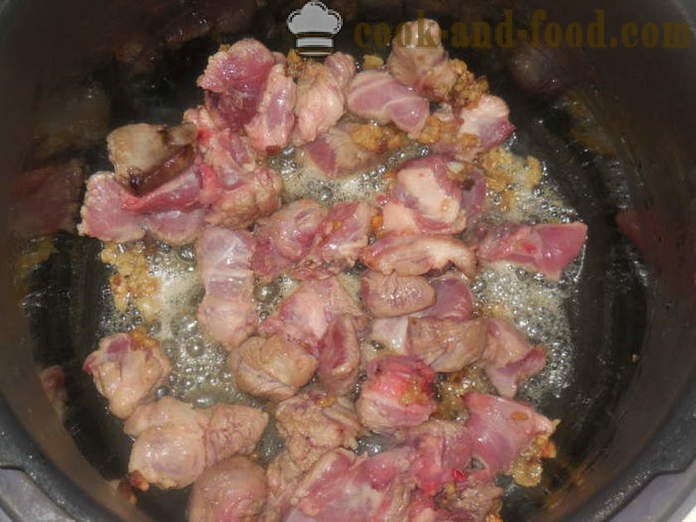 Kuskus z jagnięciny w multivarka - jak gotować kuskus w multivarka z mięsem, krok po kroku przepis zdjęć