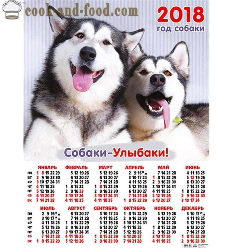 Kalendarz 2018 - Year of the Dog na wschodnim kalendarza: pobierz za darmo świąteczny kalendarz z psów i szczeniąt.