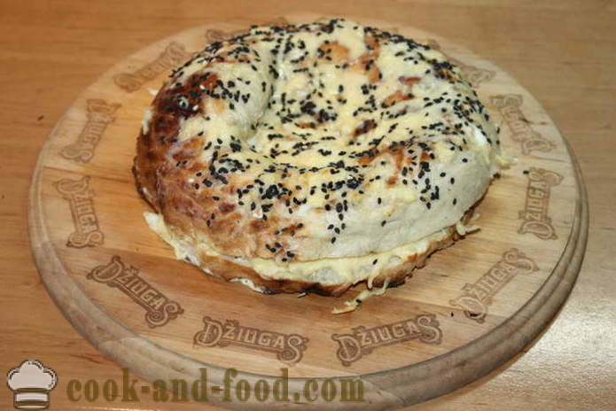 Uzbecki chleb z serem w piecu - jak gotować gorące kanapki z serem w domu, krok po kroku przepis zdjęć