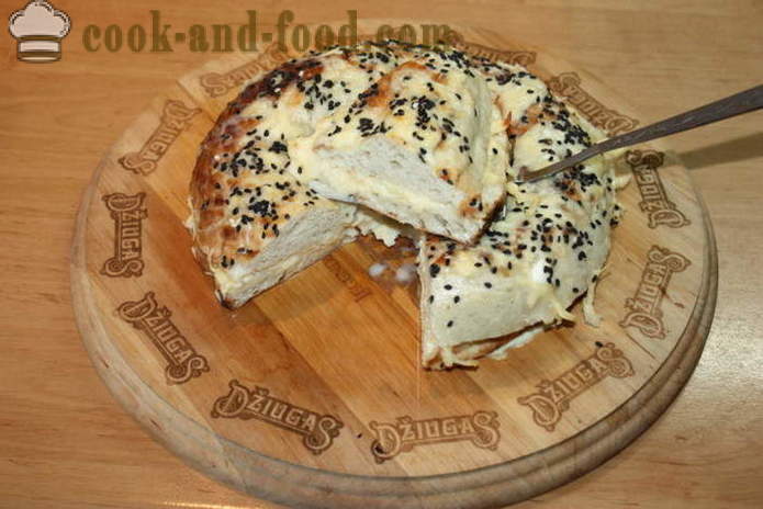 Uzbecki chleb z serem w piecu - jak gotować gorące kanapki z serem w domu, krok po kroku przepis zdjęć