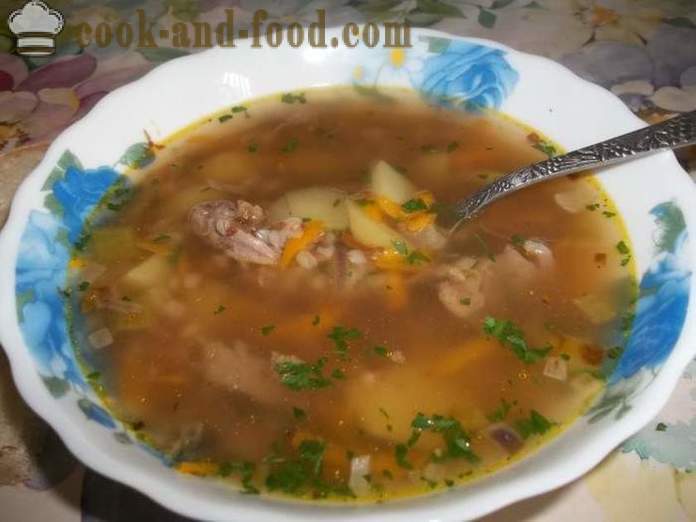 Zupa gryczana z wołowiną - jak gotować rosół zupa gryczana, krok po kroku przepis zdjęć