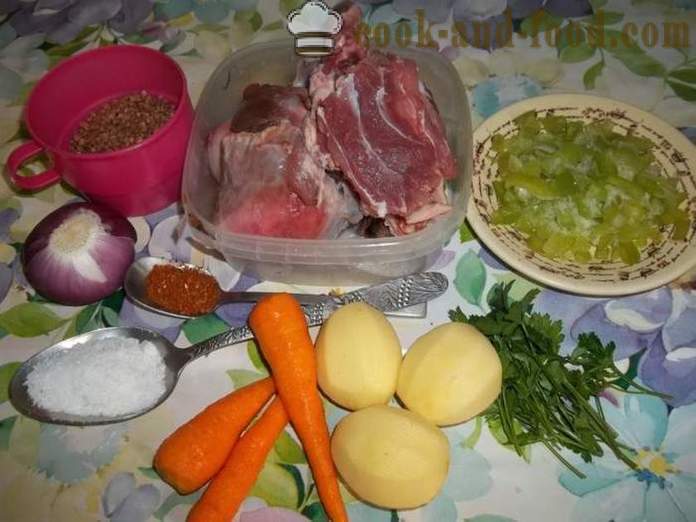 Zupa gryczana z wołowiną - jak gotować rosół zupa gryczana, krok po kroku przepis zdjęć