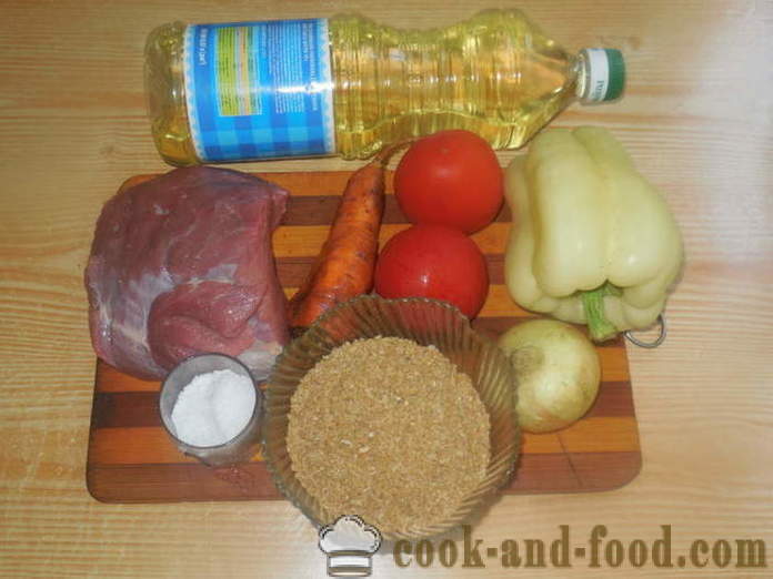 Bulgur kasza pszenna z mięsem i warzywami - jak gotować bulgur w multivarka, krok po kroku przepis zdjęć