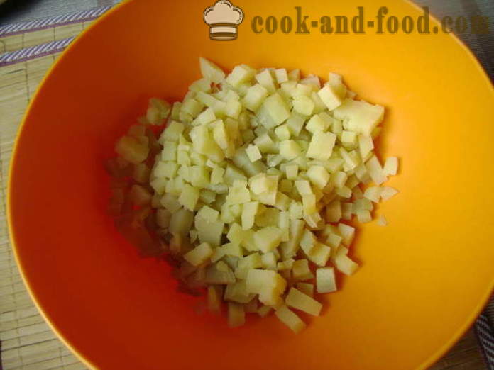 Francuski sałatki bez mięsa i wędlin - Jak przygotować sałatkę z jabłkiem, z krok po kroku przepis zdjęć