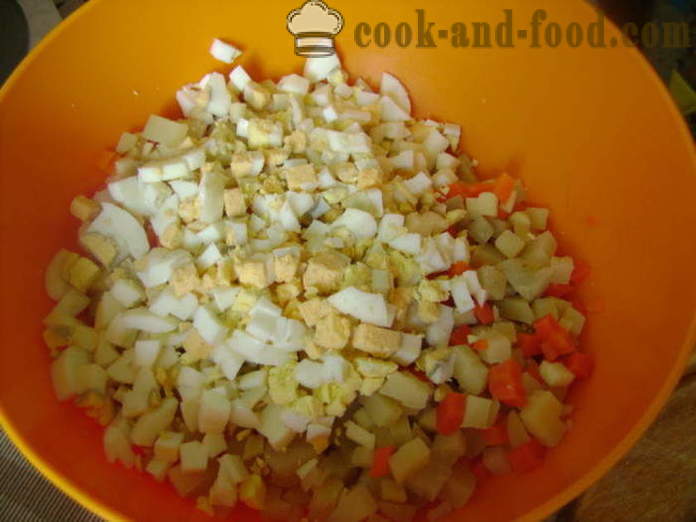 Francuski sałatki bez mięsa i wędlin - Jak przygotować sałatkę z jabłkiem, z krok po kroku przepis zdjęć