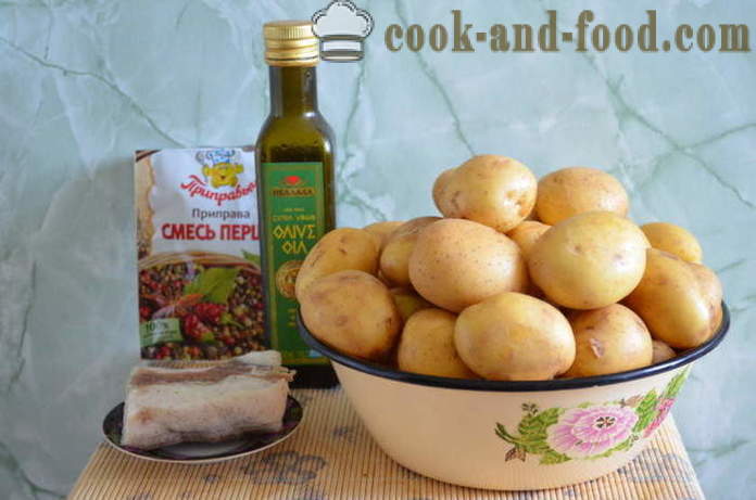 Ziemniaki pieczone w tulei - jak ziemniaki pieczone w piekarniku w otworze, krok po kroku zdjęć receptury