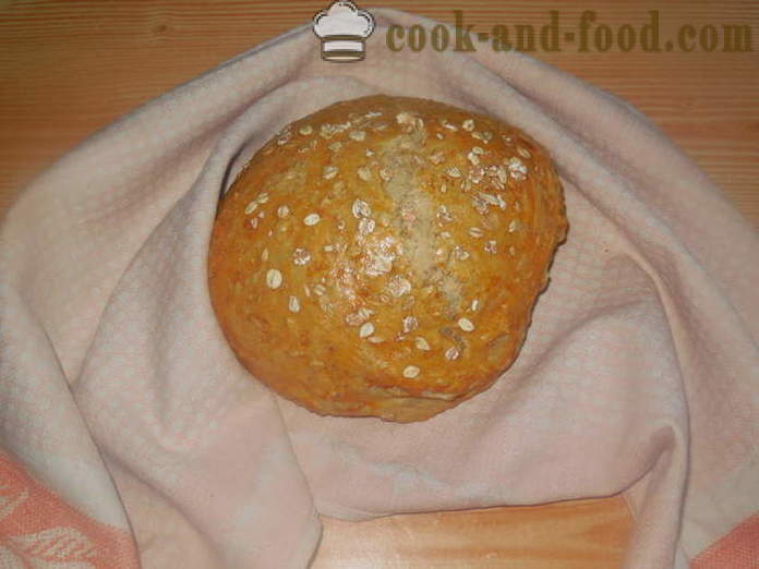 Domowy chleb z płatków owsianych na wodzie - jak upiec chleb owsiany w piekarniku, z krok po kroku przepis zdjęć
