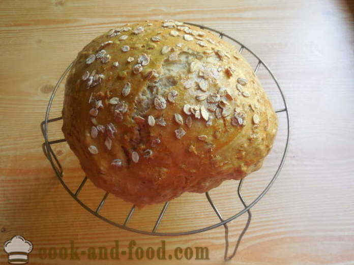 Domowy chleb z płatków owsianych na wodzie - jak upiec chleb owsiany w piekarniku, z krok po kroku przepis zdjęć