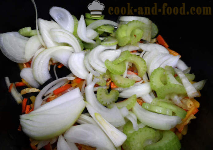 Gulasz rybny z warzywami i danie ryż - jak gulasz rybny z warzywami w multivarka, krok po kroku przepis zdjęć
