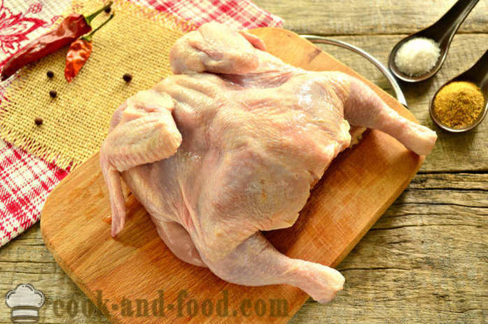 Cały kurczak pieczony w folii w piekarniku - jak gotować kurczaka w piekarniku w folii, z krok po kroku przepis zdjęć