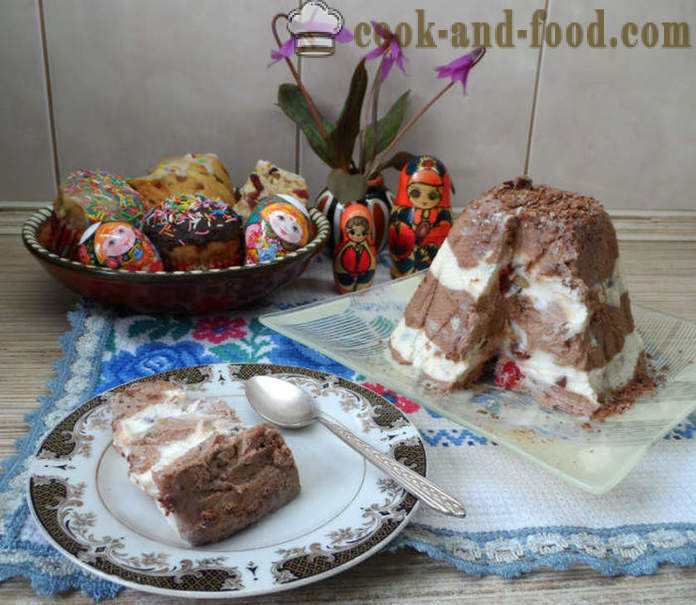 Tsar Wielkanoc twarożek z czekolady, mleka skondensowanego i bez jaj - jak gotować królewską Wielkanoc w domu, krok po kroku przepis zdjęć
