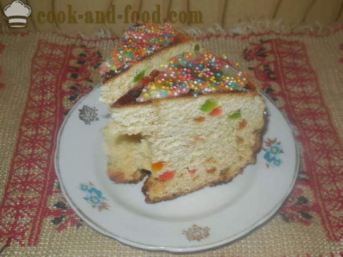 Proste ciasto multivarka Wielkanoc z kremem i przetopione mleka - jak upiec ciasto w multivarka, krok po kroku tort prosty przepis i zdjęcie
