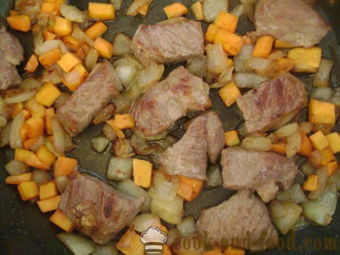 Pieczeń z mięsa i ziemniaków w piecu - jak gotować ziemniaki w garnku z mięsem, krok po kroku przepis zdjęć
