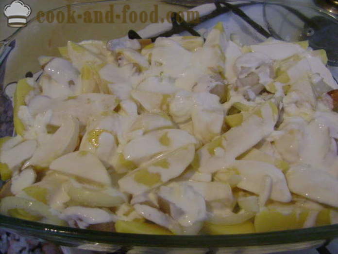 Ziemniaki pieczone w piekarniku z grzybami i śmietaną - how pyszne ziemniaki pieczone w piekarniku, z krok po kroku przepis zdjęć