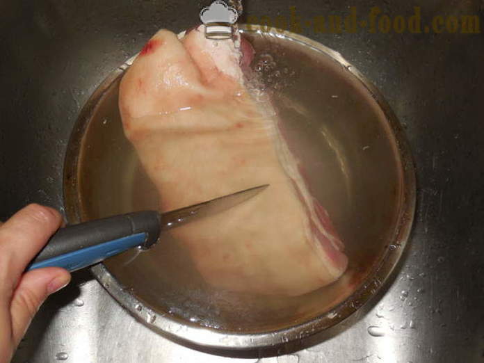 Podcherevka Wieprzowina zakasać zanadrzu - jak gotować pyszne bochenek otrzewnej wieprzowina, krok po kroku przepis zdjęć