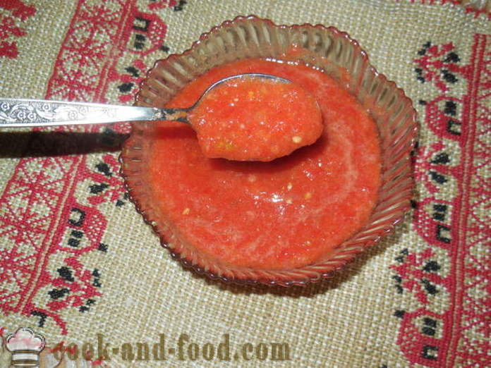 Adjika smaczne pomidory, papryka dzwon i gorące bez gotowania - jak gotować adjika paprykę i pomidory