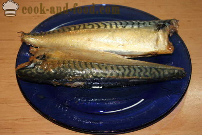 Smaczne makrela wędzona herbaty i cebuli plewy - jak palić makreli w skórek cebuli w domu, krok po kroku przepis zdjęć