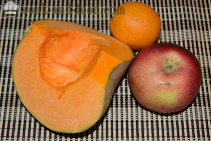 Dynia sałatka z jabłkami i rodzynkami z sosem pomarańczowym - jak gotować sałatki dyni z jabłkami, krok po kroku przepis zdjęć