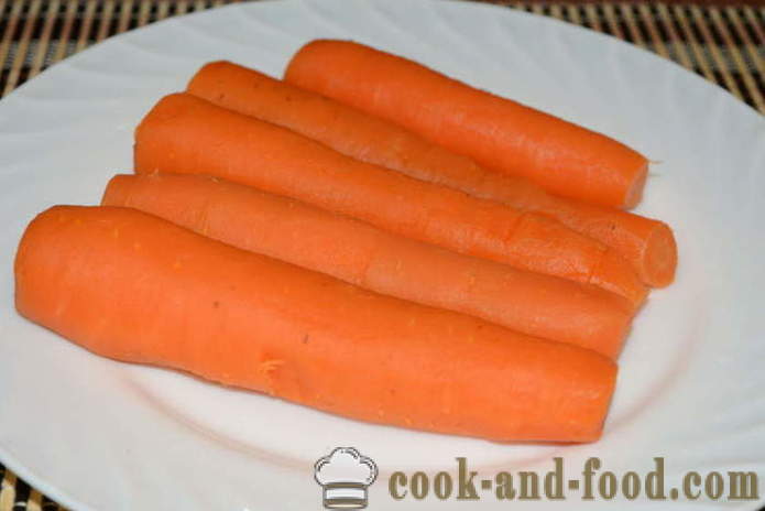 Jak gotować sałatki z marchwi i rosyjski sałatki - jak gotować marchewki w garnku, z krok po kroku przepis zdjęć