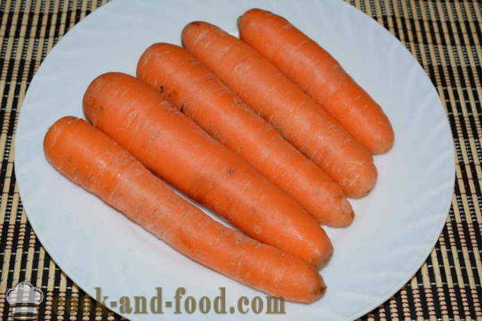 Jak gotować sałatki z marchwi i rosyjski sałatki - jak gotować marchewki w garnku, z krok po kroku przepis zdjęć