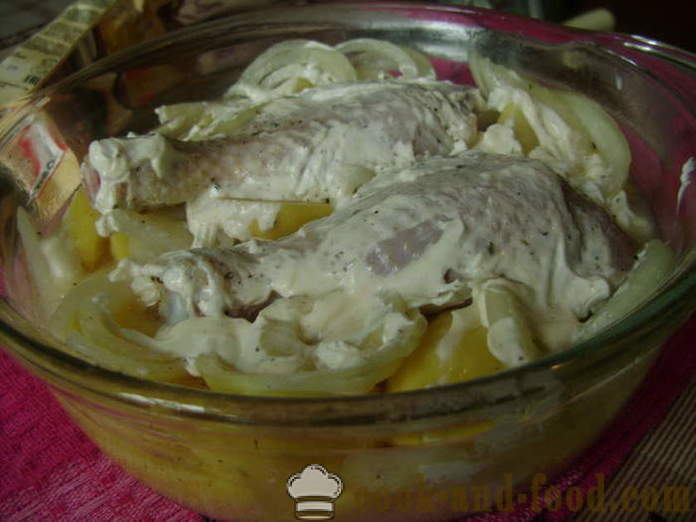 Udka z kurczaka z ziemniakami w piecu - jak gotować pyszne podudzia kurczaka z ziemniakami, krok po kroku przepis zdjęć