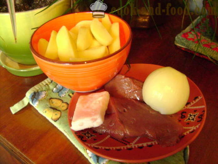 Wątróbka z ziemniakami na patelni - jak gotować wołowinę wątrobę z ziemniakami, krok po kroku przepis zdjęć