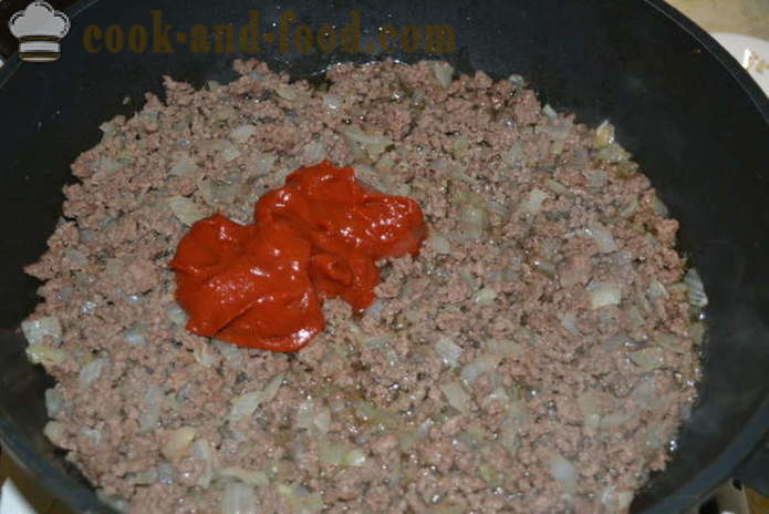 Makaron zapiekanka z mięsem mielonym i sosem beszamelowym - jak gotować makaron zapiekankę w piekarniku, z krok po kroku przepis zdjęć