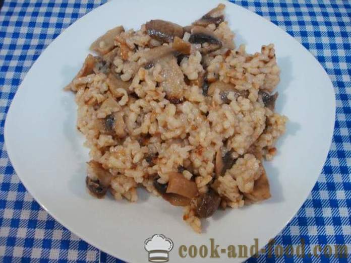 Grzyb risotto z grzybami - jak gotować risotto w domu, krok po kroku przepis zdjęć