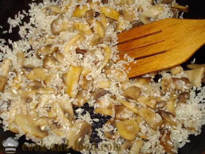 Grzyb risotto z grzybami - jak gotować risotto w domu, krok po kroku przepis zdjęć