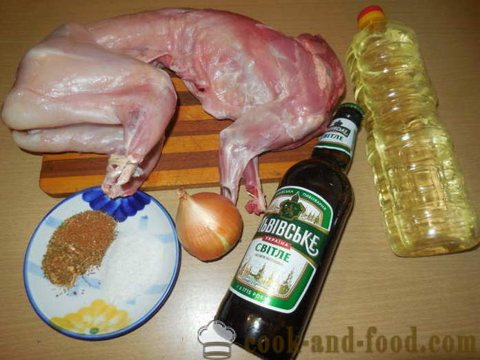 Królik duszony w piwie w utyatnitsu - jak gotować królika w piwie w piecu, z krok po kroku przepis zdjęć