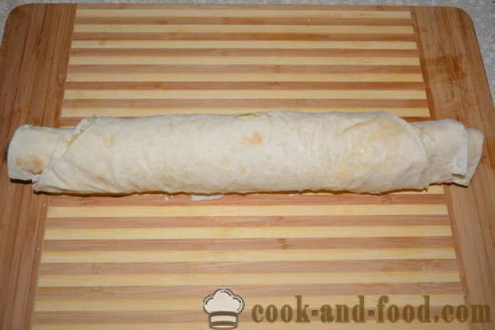 Prosty rolka chleb pita z szproty, sery i jaja - jak gotować bochenek chleba pita z szproty, krok po kroku przepis zdjęć